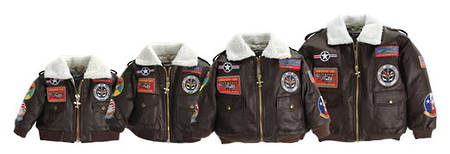Flightline Kids Bomber Jacket - Brown  with Patches